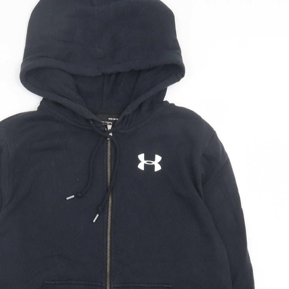 Under armour Mens Black  Cotton Full Zip Hoodie Size M