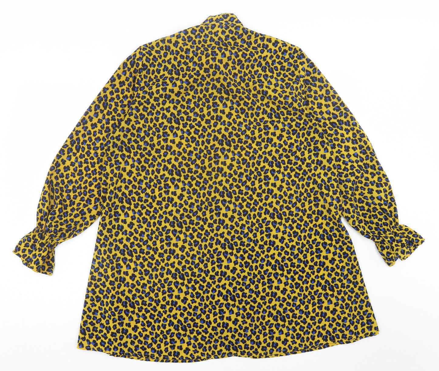 Jubylee  Womens Yellow Animal Print Viscose A-Line  Size S  Halter Tie