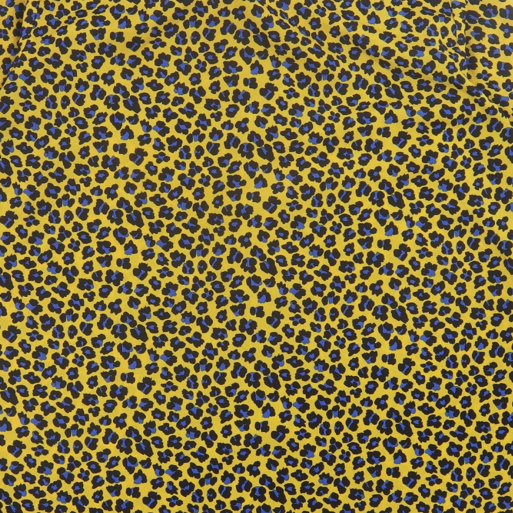 Jubylee  Womens Yellow Animal Print Viscose A-Line  Size S  Halter Tie