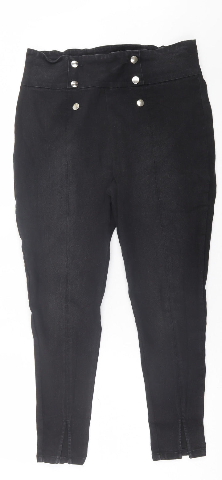 L.O.V Womens Black  Cotton Skinny Jeans Size 34 in L27 in Regular
