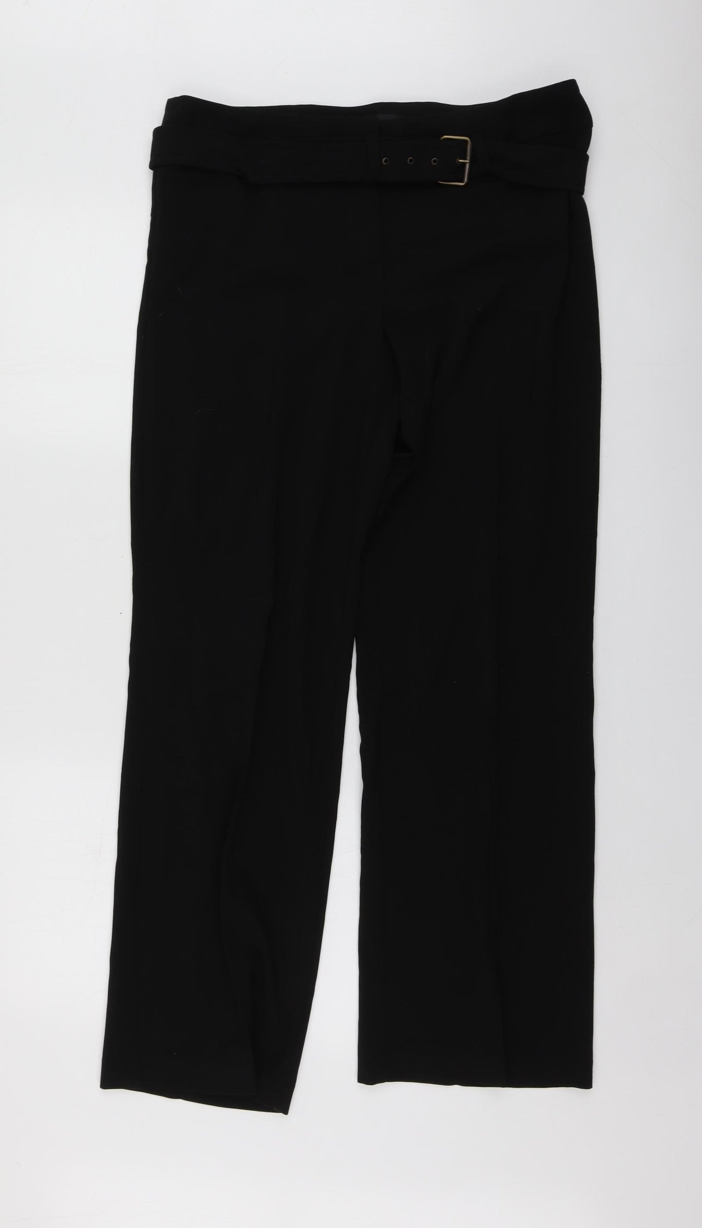 NEXT Womens Black  Polyester Trousers  Size 14 L30 in Regular