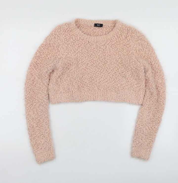 F&F Womens Pink Round Neck Polyester Pullover Jumper Size 10