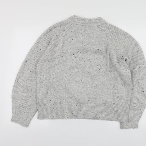 M7S Womens Grey Round Neck  Acrylic Pullover Jumper Size M