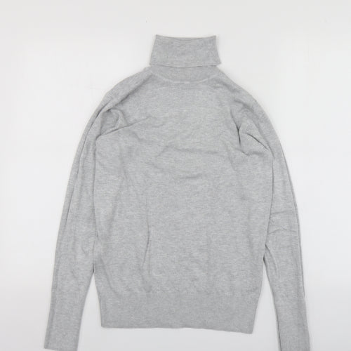 Dunnes Stores Womens Grey Roll Neck  Viscose Pullover Jumper Size 40