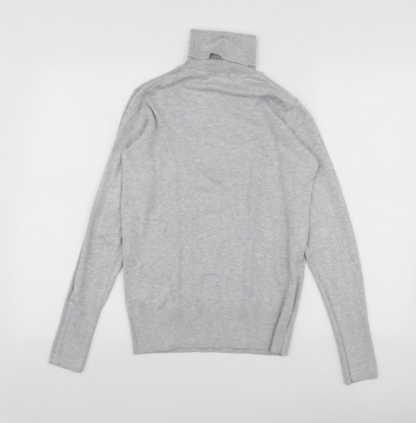 Dunnes Stores Womens Grey Roll Neck  Viscose Pullover Jumper Size 40