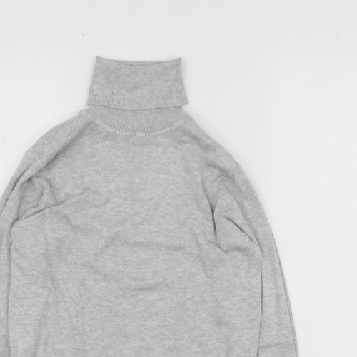 Dunnes Stores Womens Grey Roll Neck  Viscose Pullover Jumper Size 40
