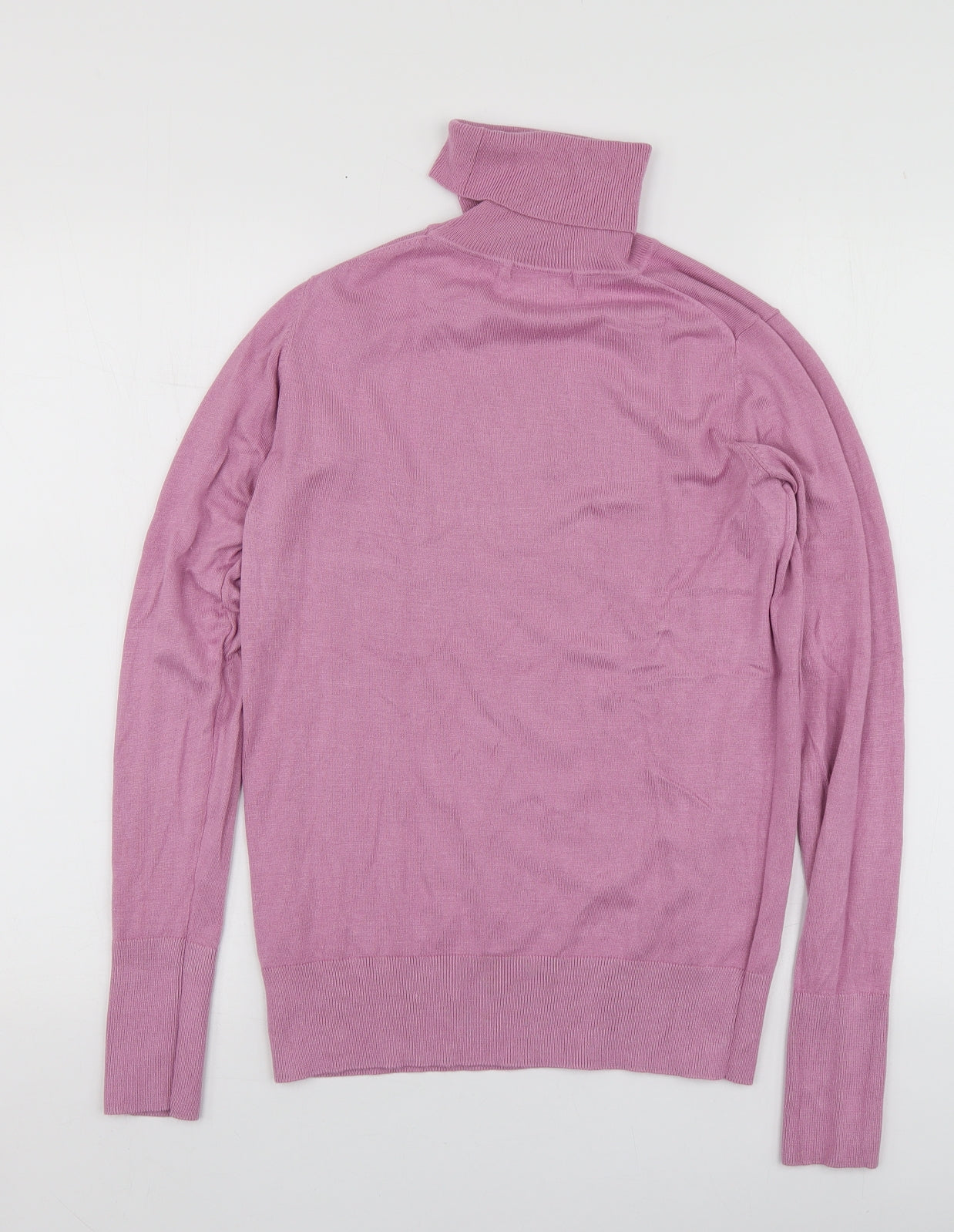 Dunnes Stores Womens Pink Roll Neck  Viscose Pullover Jumper Size 40