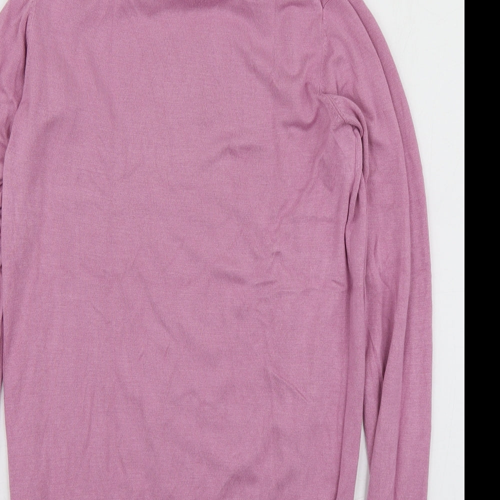 Dunnes Stores Womens Pink Roll Neck  Viscose Pullover Jumper Size 40