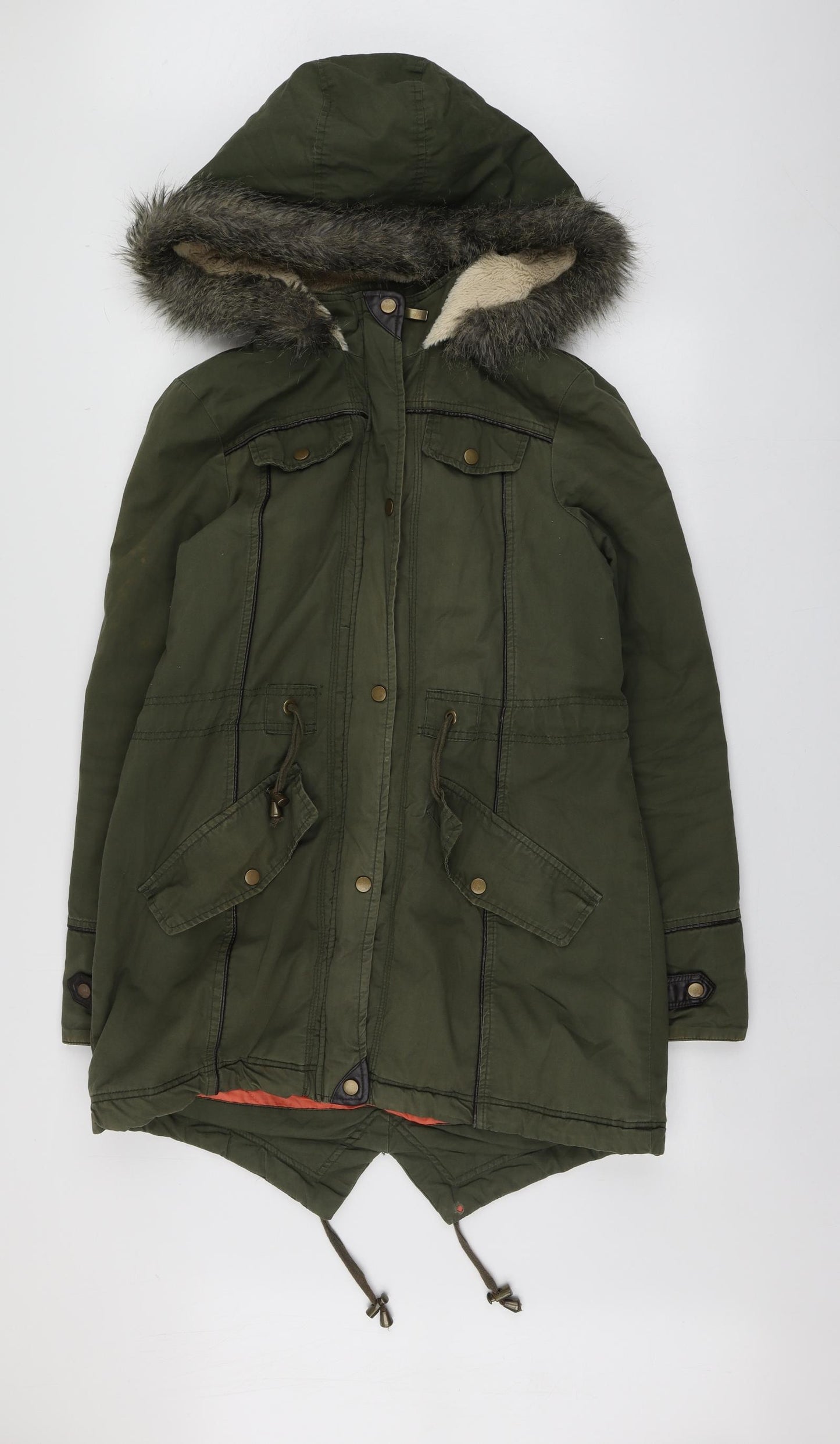 Brave Soul Womens Green   Parka Jacket Size 14