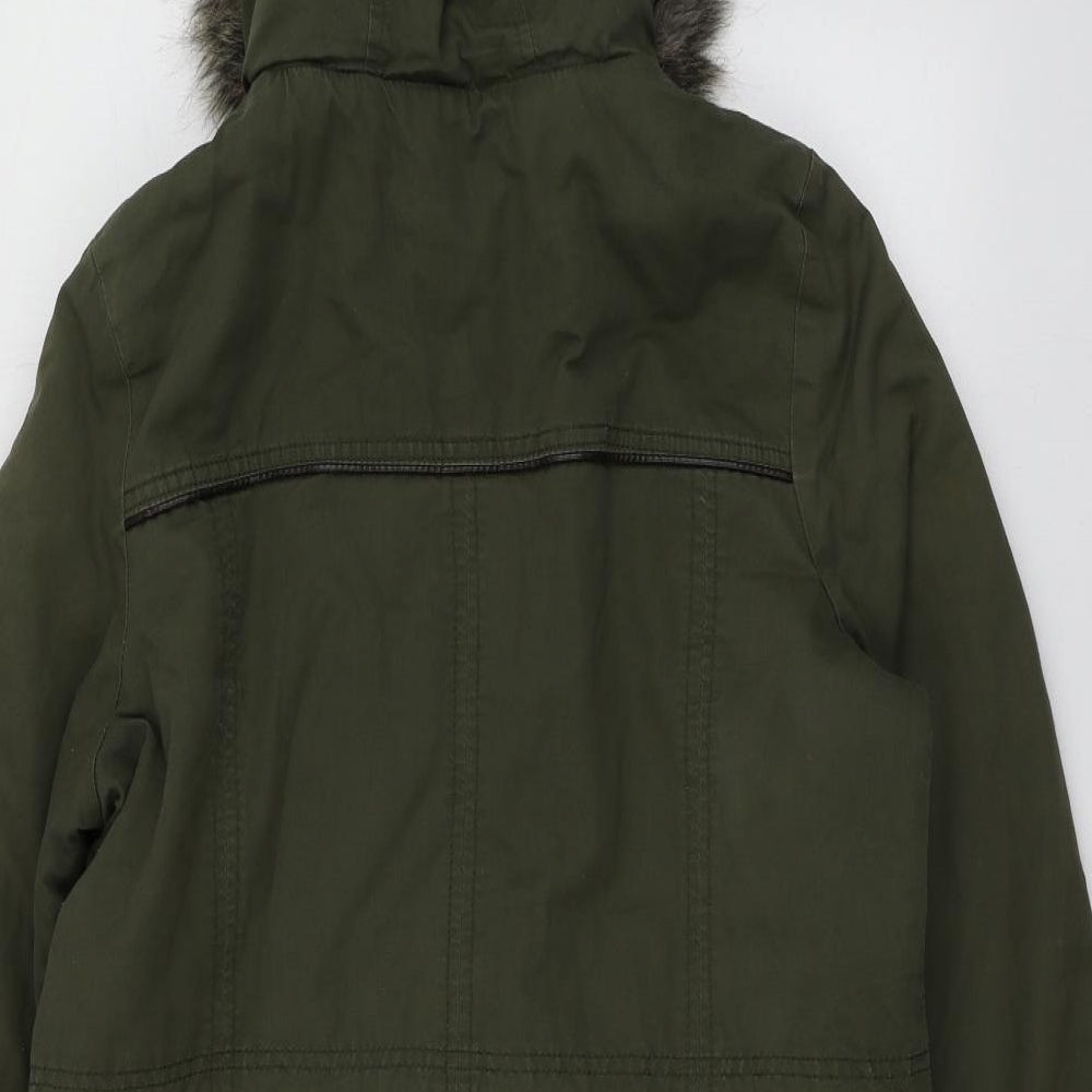 Brave Soul Womens Green   Parka Jacket Size 14