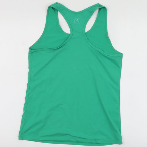 DOMYOS Womens Green  Polyester Basic T-Shirt Size 12 Round Neck