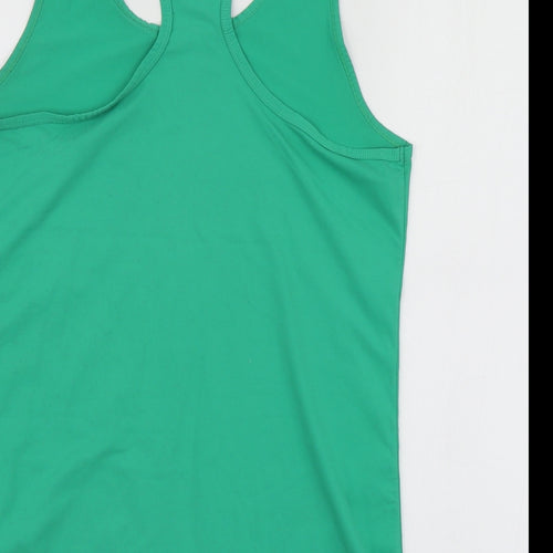 DOMYOS Womens Green  Polyester Basic T-Shirt Size 12 Round Neck