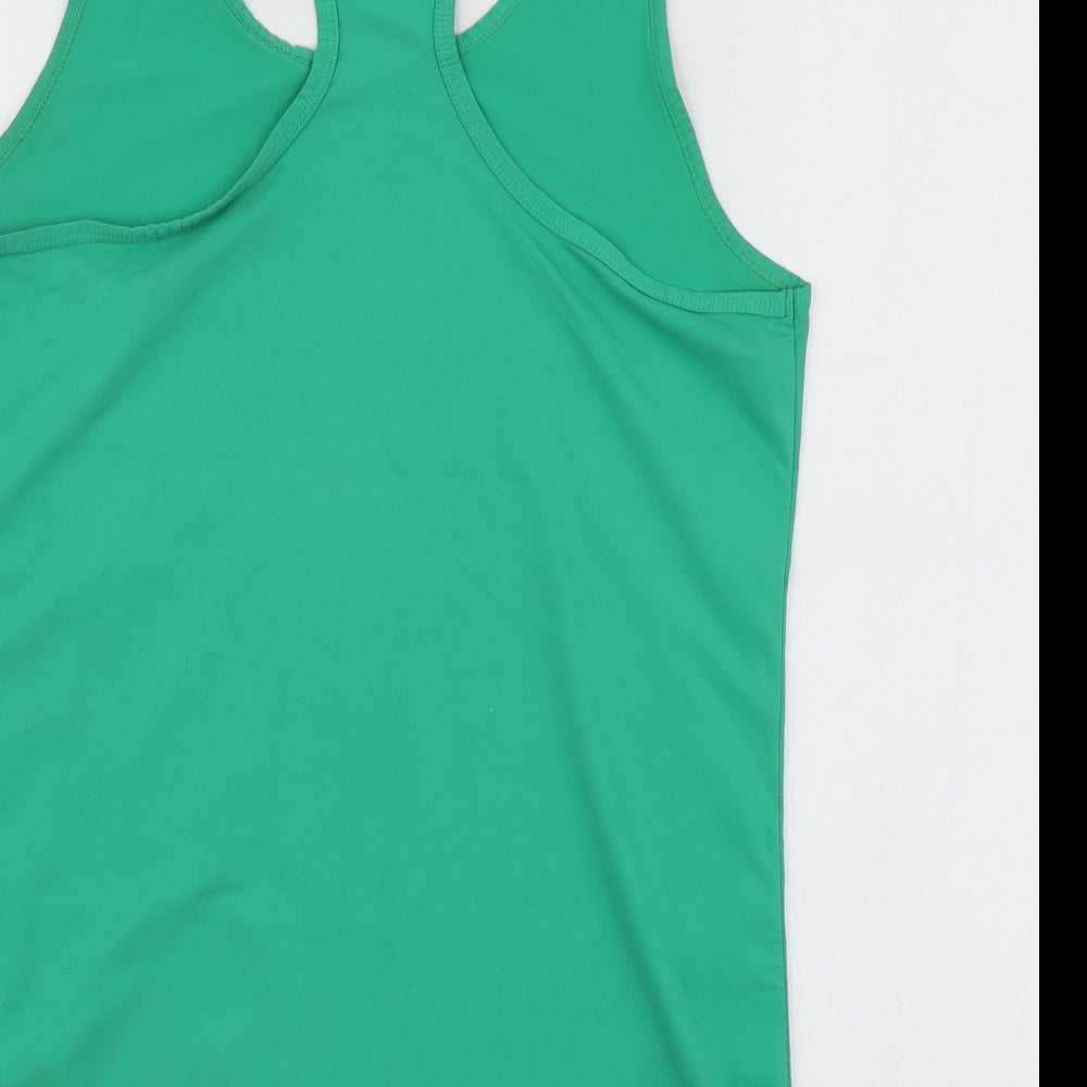 DOMYOS Womens Green  Polyester Basic T-Shirt Size 12 Round Neck