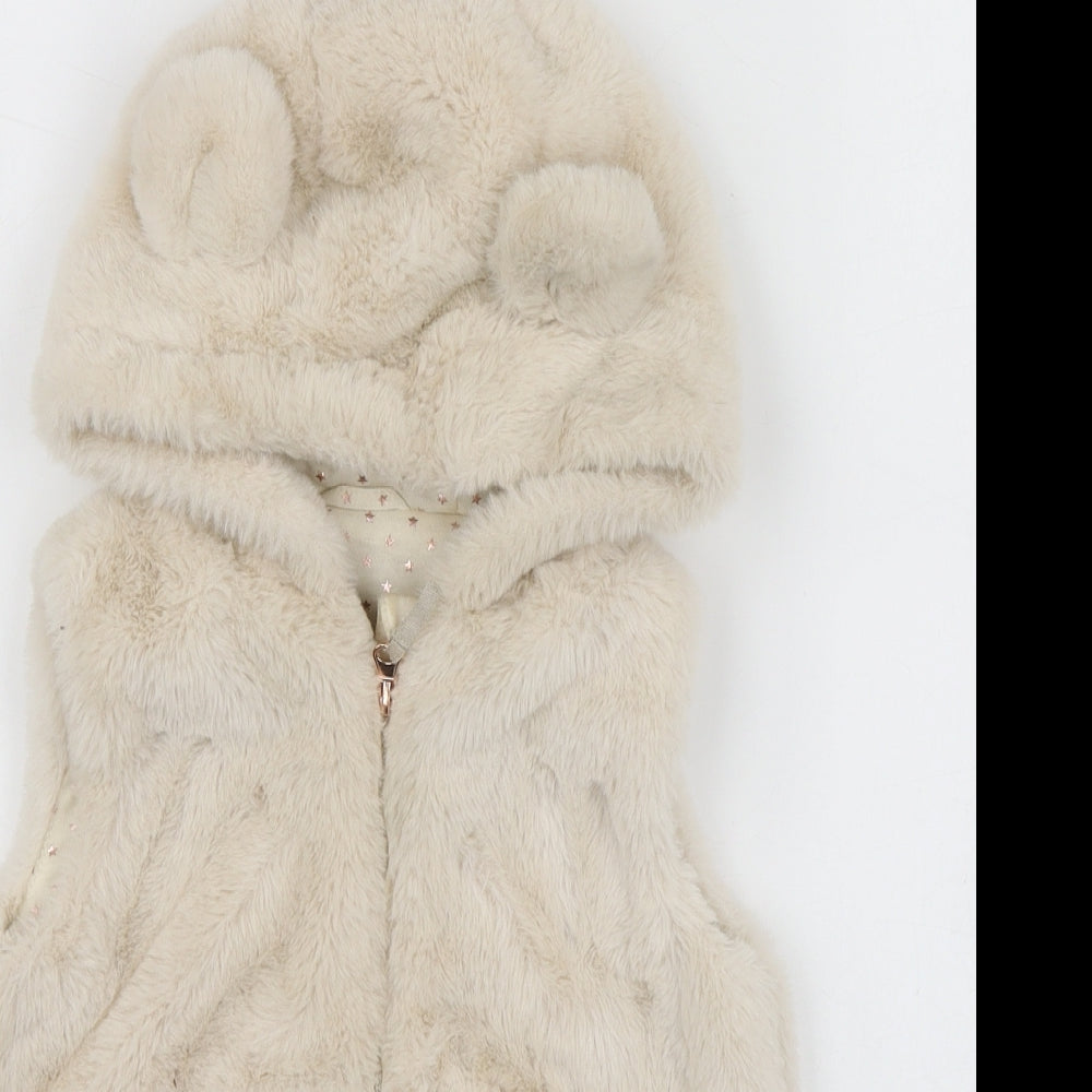 Nutmeg Girls Beige   Gilet Jacket Size 5-6 Years
