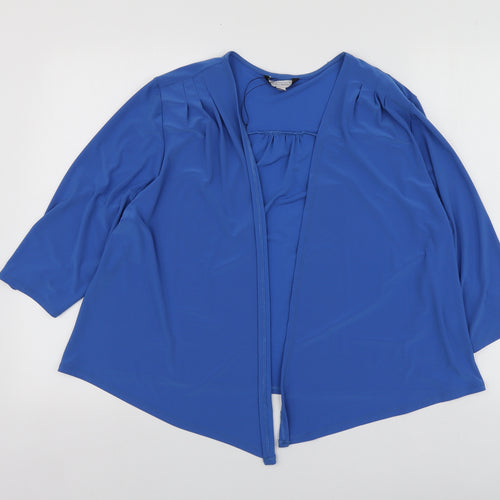 Nightingales Womens Blue V-Neck  Polyester Cardigan Jumper Size 20