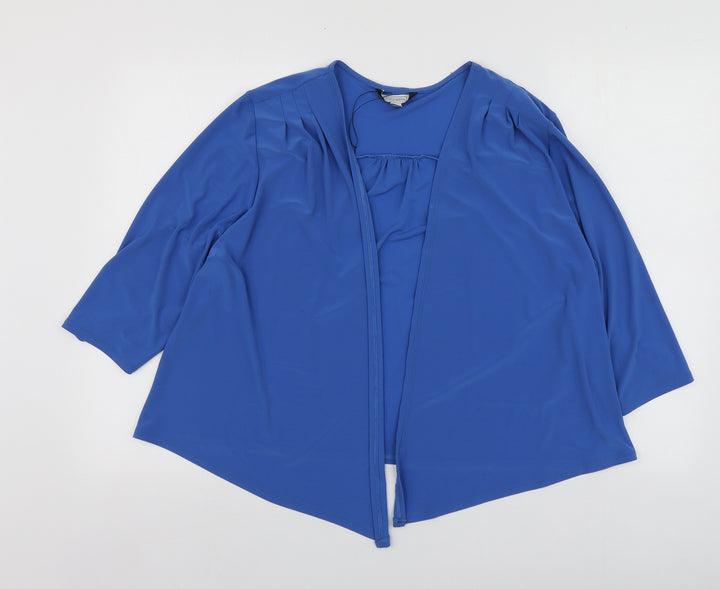 Nightingales Womens Blue V-Neck  Polyester Cardigan Jumper Size 20