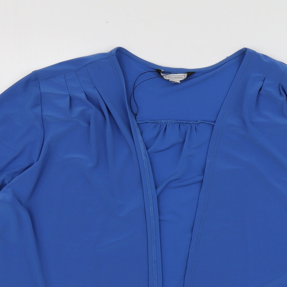 Nightingales Womens Blue V-Neck  Polyester Cardigan Jumper Size 20