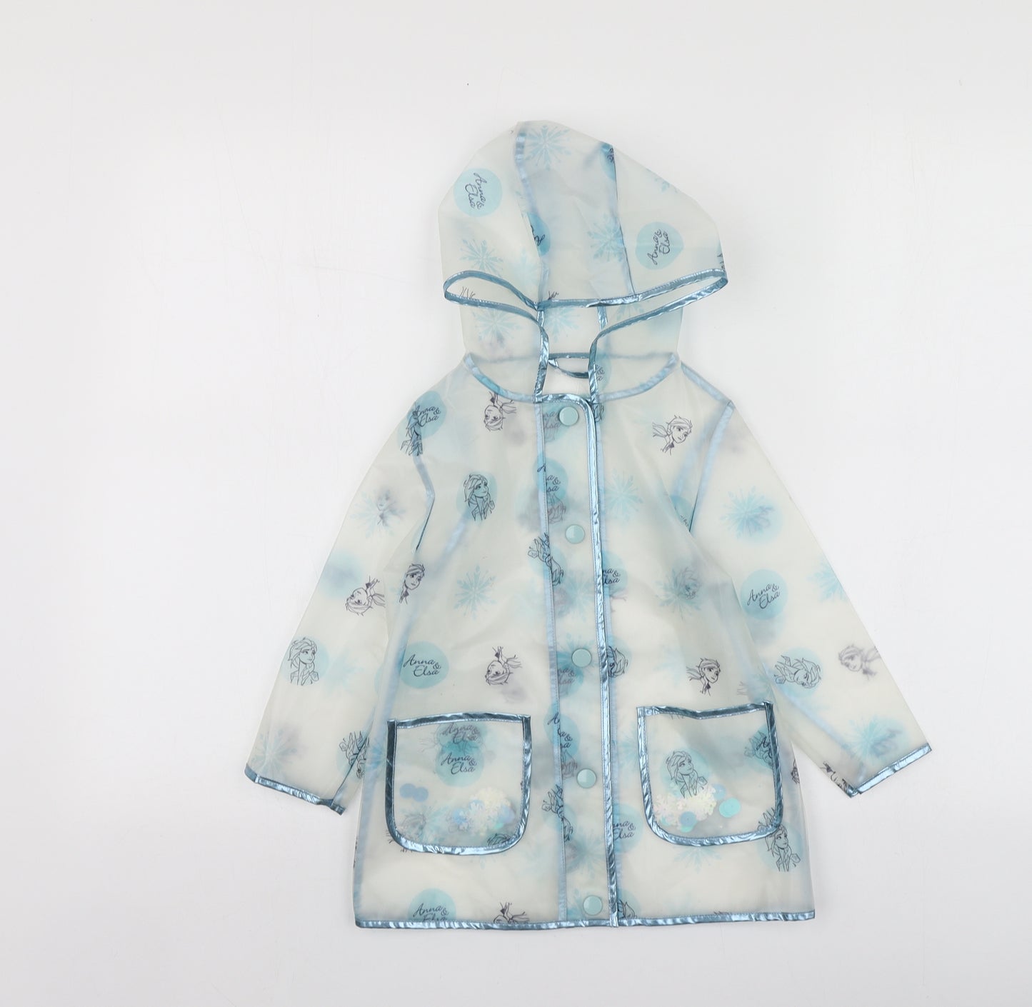 George Girls Clear Geometric  Rain Coat Jacket Size 2-3 Years