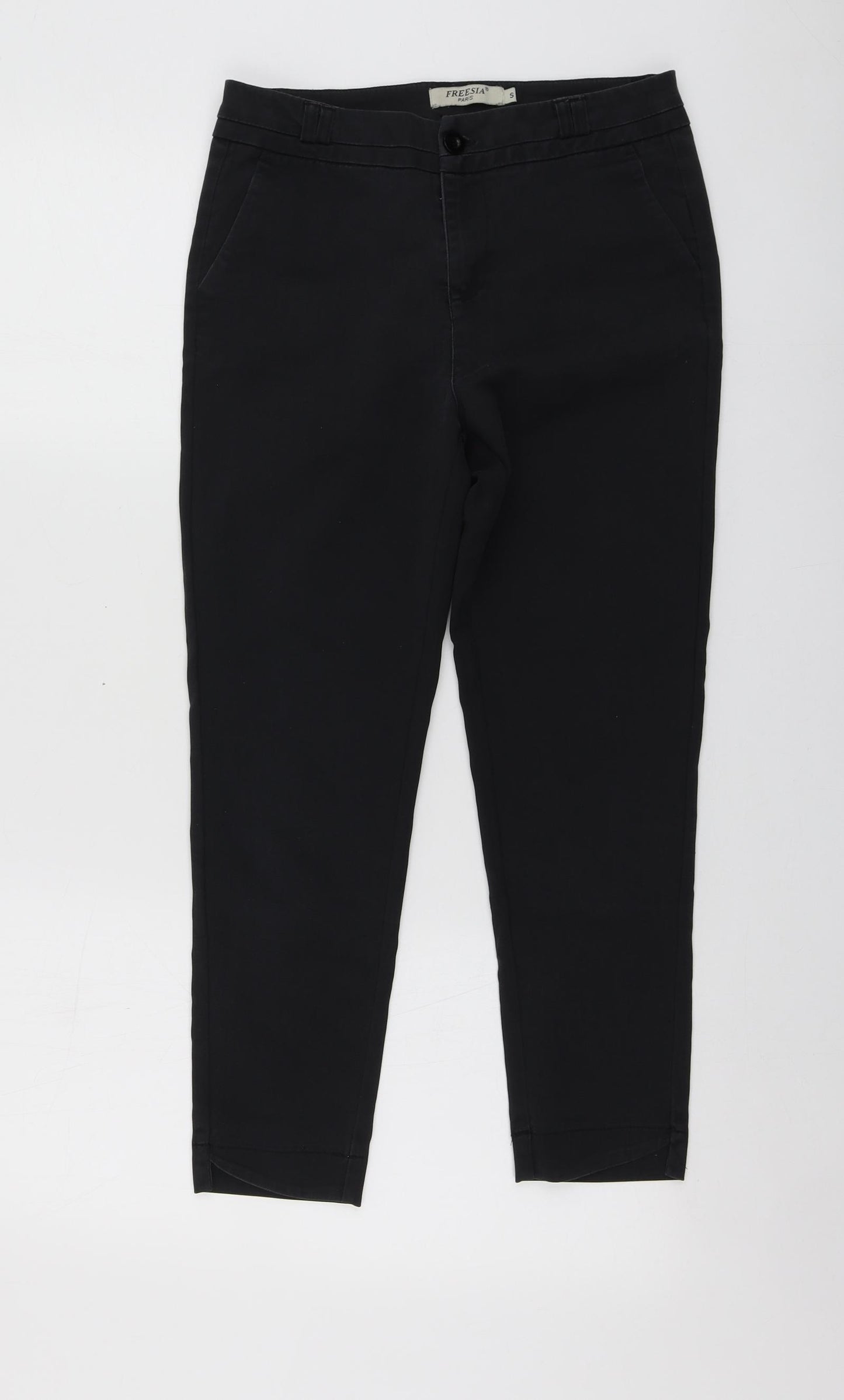 Freesia Womens Grey  Cotton Chino Trousers Size S L23 in Regular