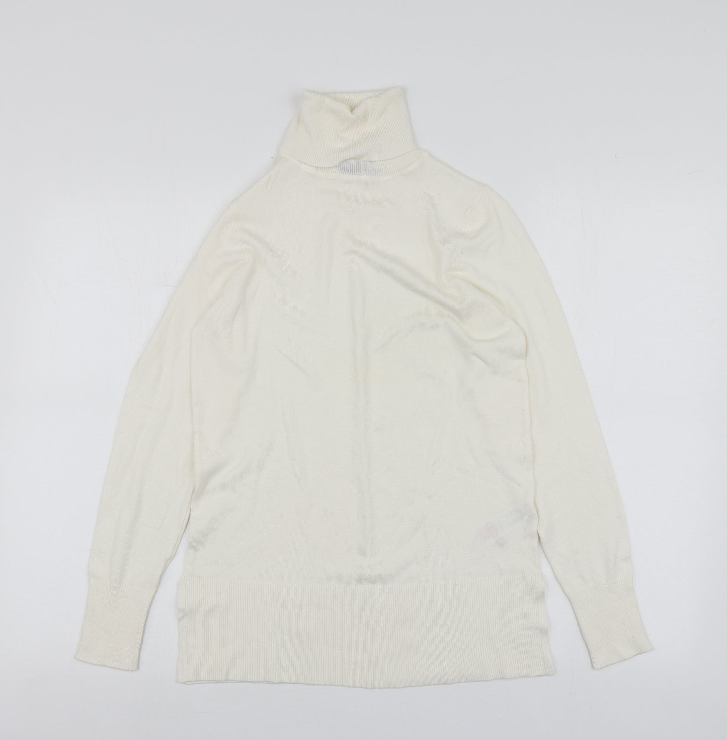 F&F Womens Ivory Roll Neck  Viscose Pullover Jumper Size 8