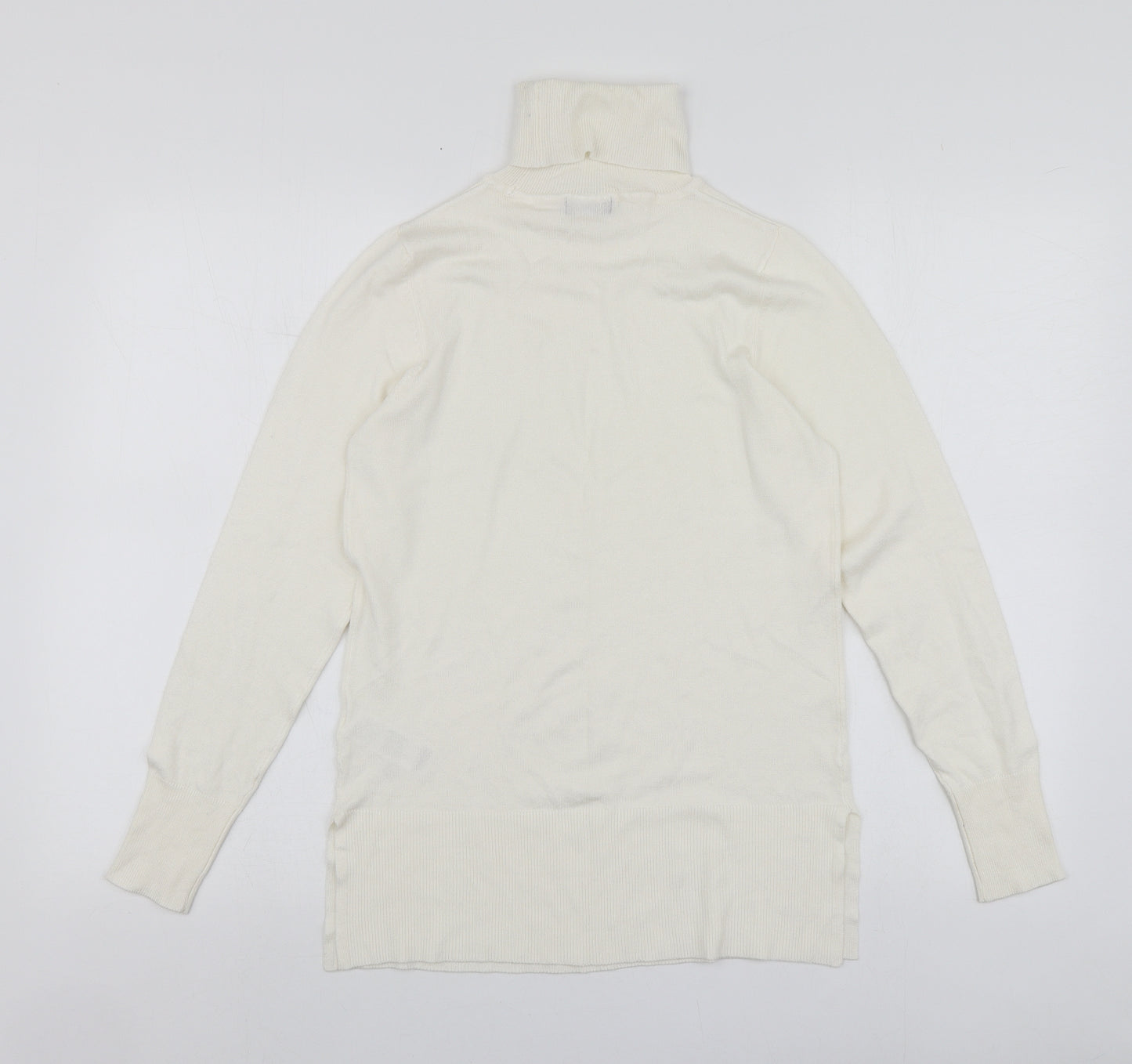 F&F Womens Ivory Roll Neck  Viscose Pullover Jumper Size 8