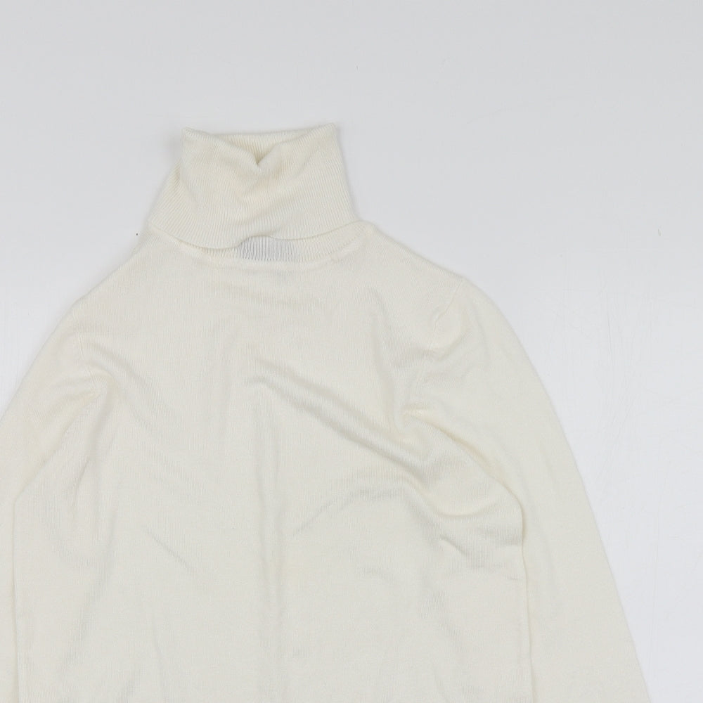F&F Womens Ivory Roll Neck  Viscose Pullover Jumper Size 8
