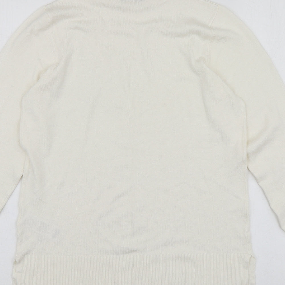 F&F Womens Ivory Roll Neck  Viscose Pullover Jumper Size 8