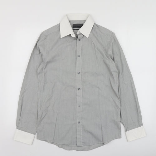 Burton Mens Grey  Cotton  Button-Up Size S Collared