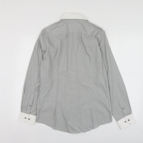 Burton Mens Grey  Cotton  Button-Up Size S Collared