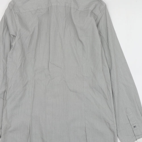 Burton Mens Grey  Cotton  Button-Up Size S Collared