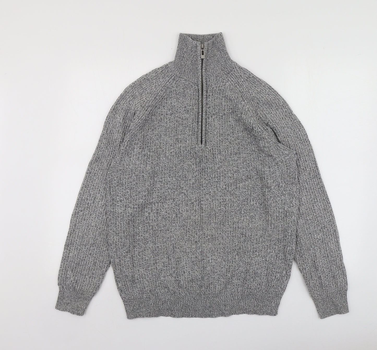 Pepeco Mens Grey High Neck  Cotton Pullover Jumper Size M