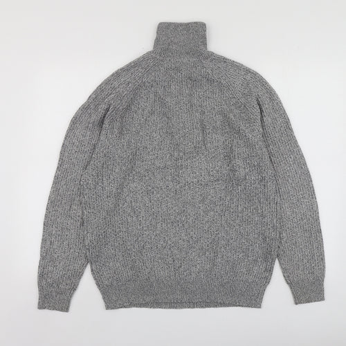 Pepeco Mens Grey High Neck  Cotton Pullover Jumper Size M
