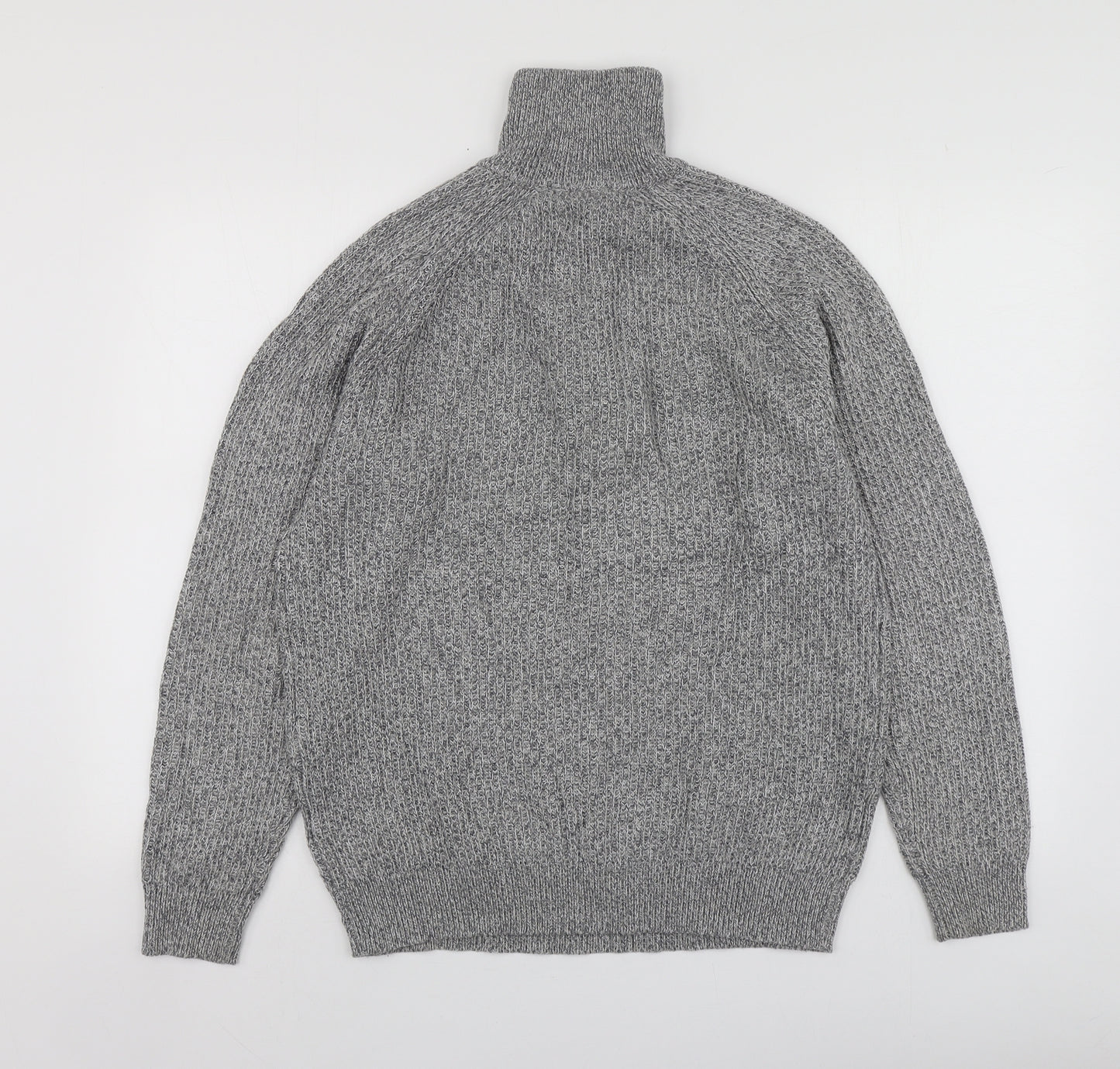 Pepeco Mens Grey High Neck  Cotton Pullover Jumper Size M