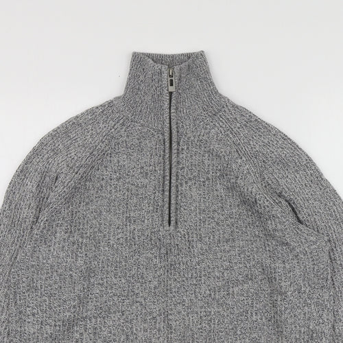 Pepeco Mens Grey High Neck  Cotton Pullover Jumper Size M