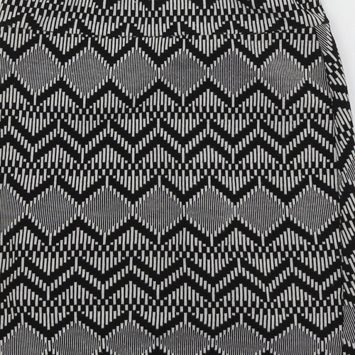 Stradivarius Womens Black Geometric Polyester Mini Skirt Size S