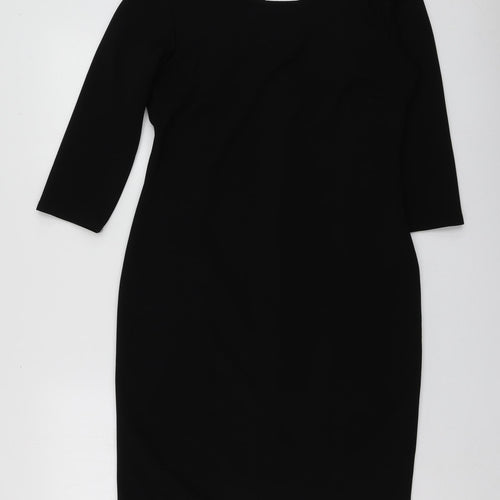 Luiza Womens Black  Polyester A-Line  Size 40  Round Neck