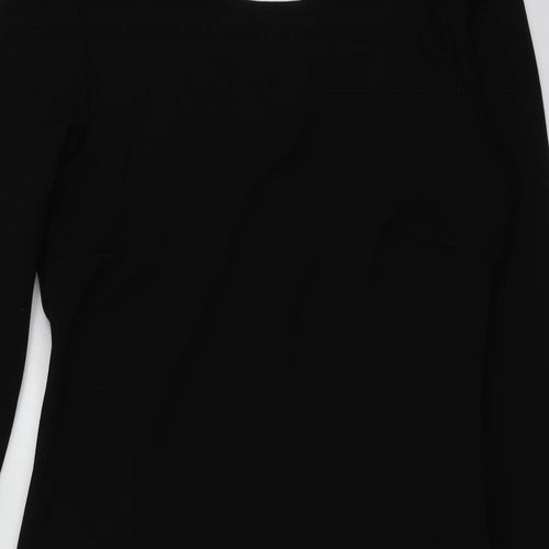 Luiza Womens Black  Polyester A-Line  Size 40  Round Neck