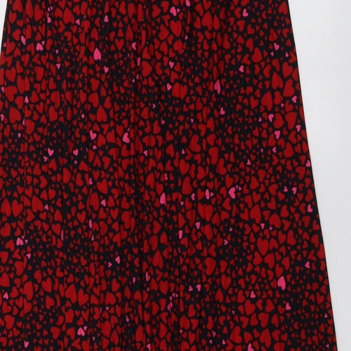 Oasis Womens Red Geometric Polyester Trumpet Skirt Size M