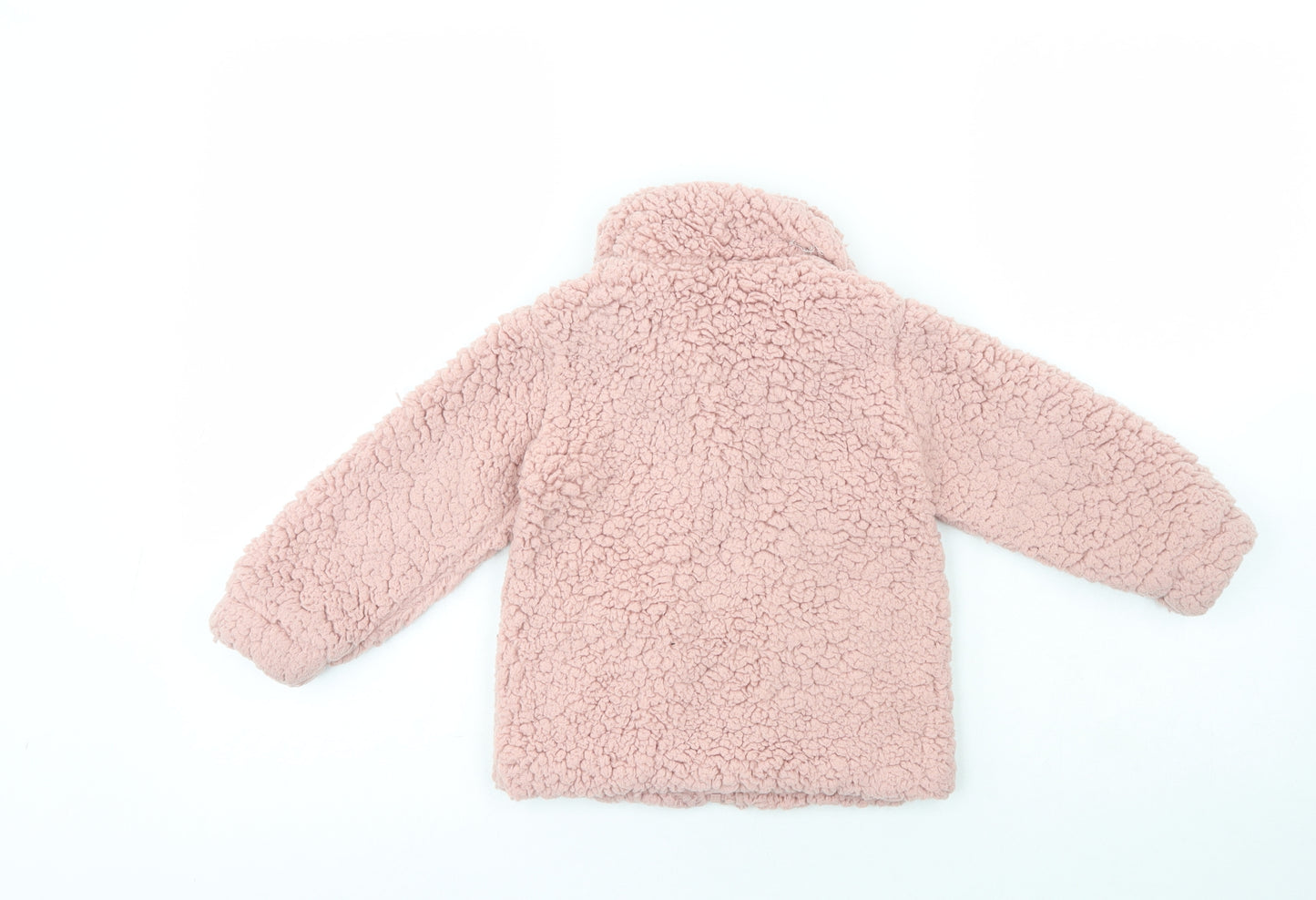 H&M Girls Pink Collared  100% Cotton Full Zip Jumper Size 2-3 Years