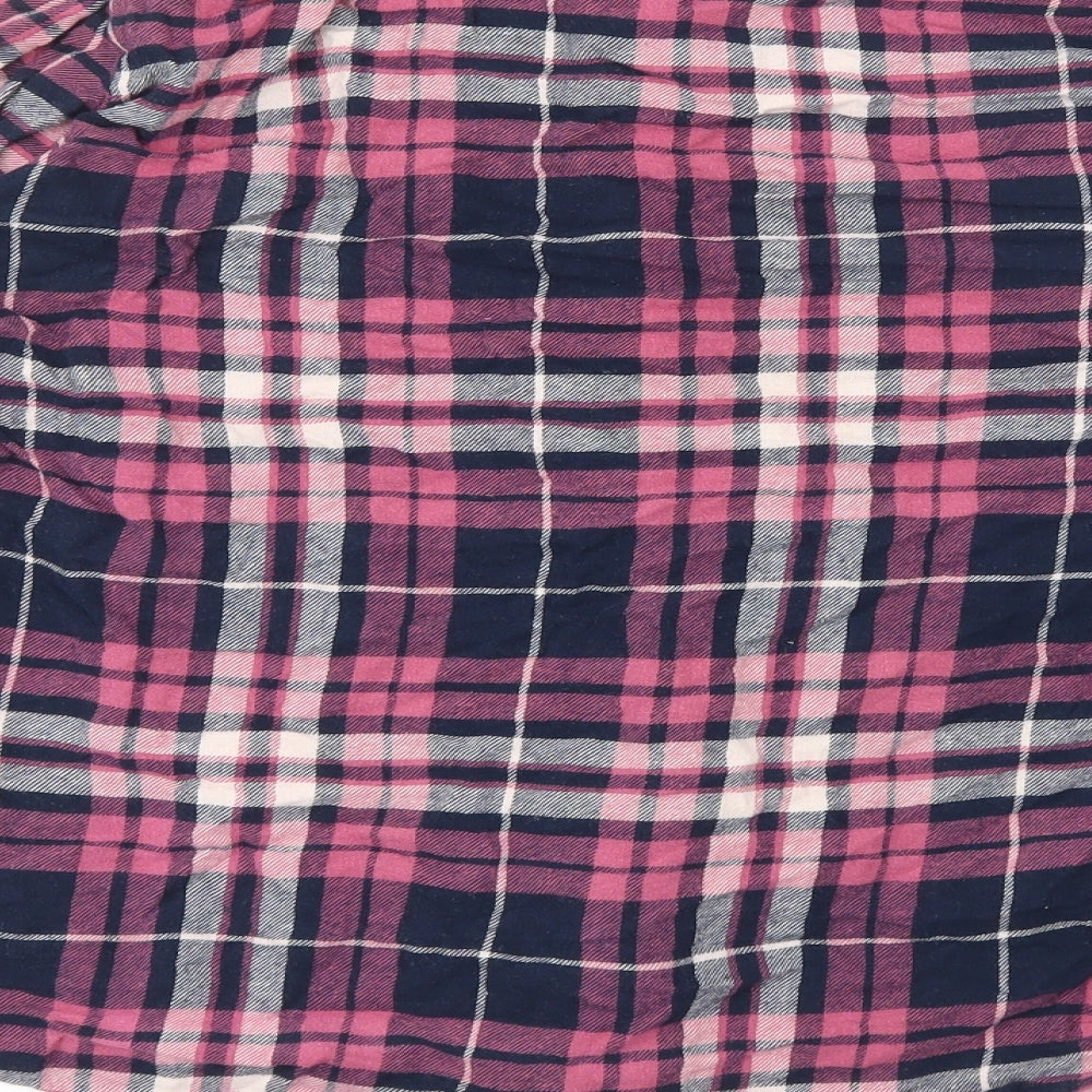 Love to Lounge Womens Pink Plaid 100% Cotton Basic Blouse Size L Collared