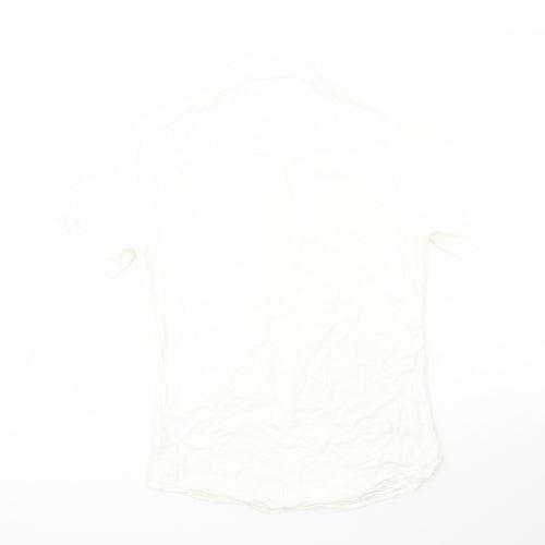Topshop Mens White  Cotton  Button-Up Size M Collared