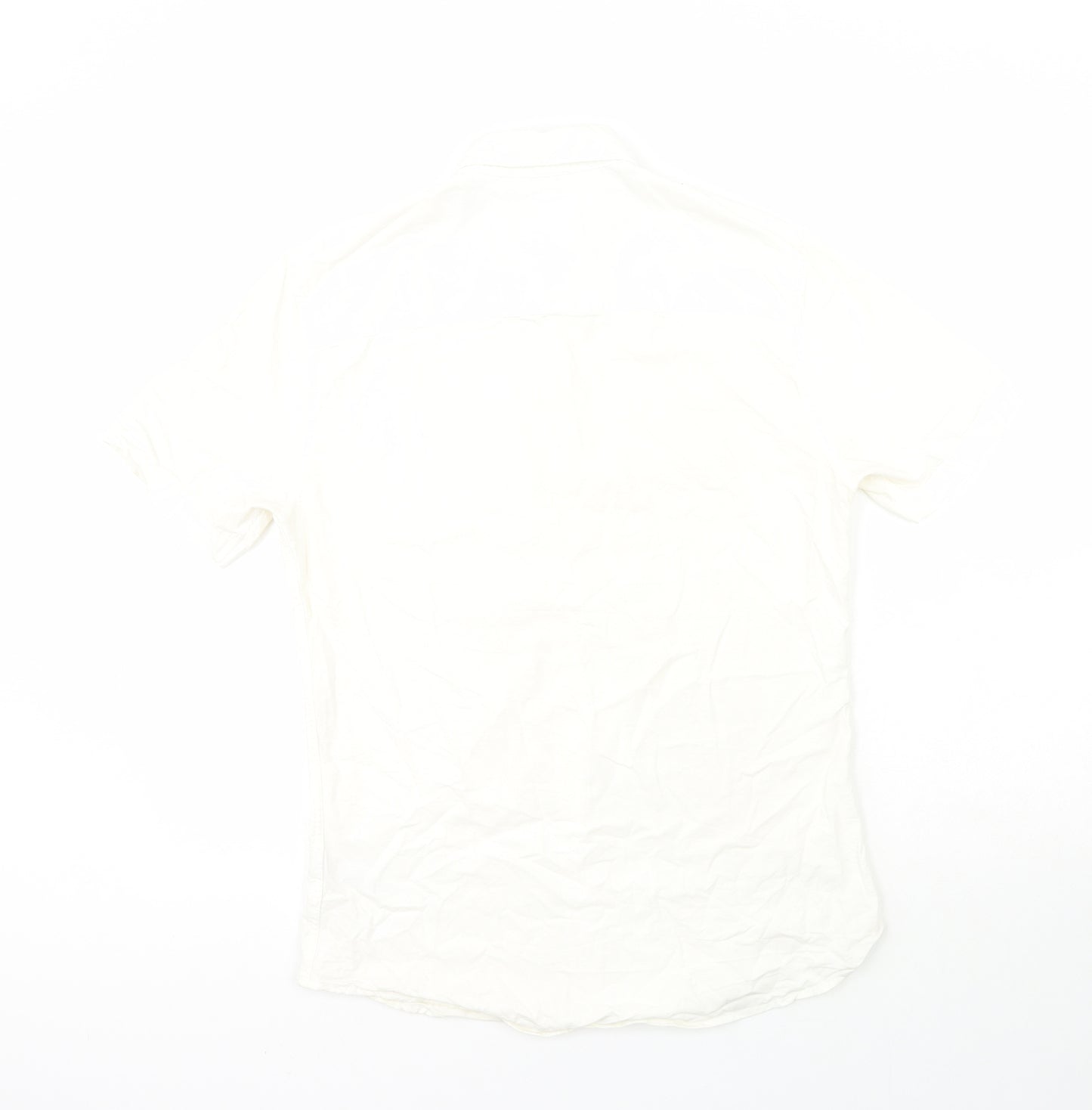 Topshop Mens White  Cotton  Button-Up Size M Collared