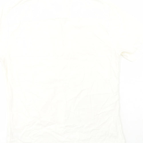Topshop Mens White  Cotton  Button-Up Size M Collared