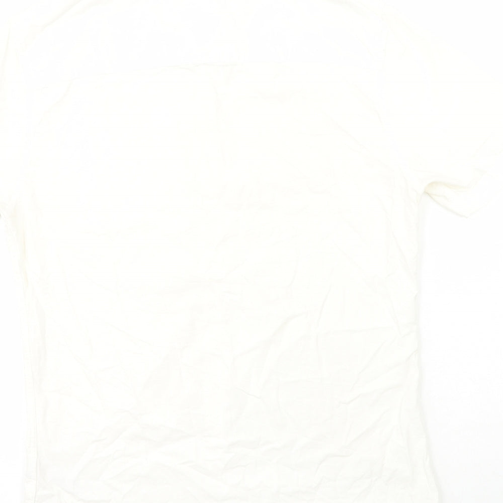 Topshop Mens White  Cotton  Button-Up Size M Collared