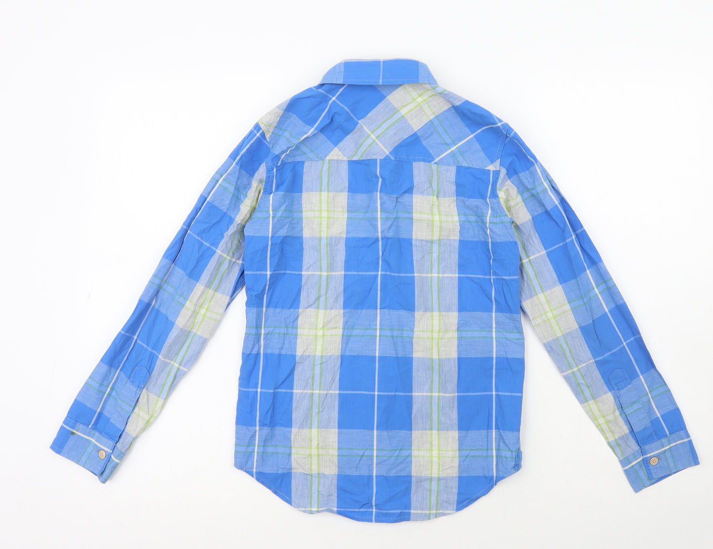 Joules Boys Multicoloured Plaid 100% Cotton Basic Button-Up Size 9-10 Years Boat Neck