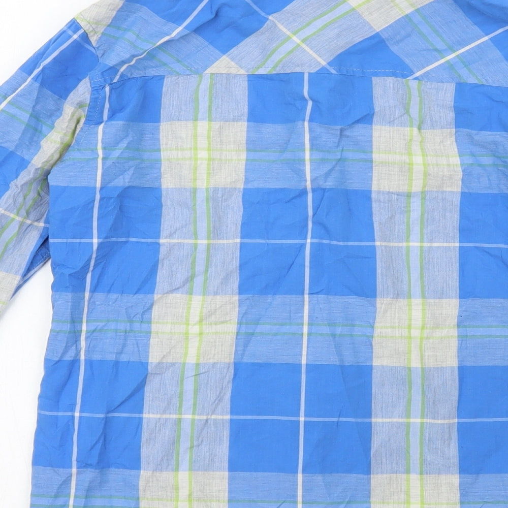 Joules Boys Multicoloured Plaid 100% Cotton Basic Button-Up Size 9-10 Years Boat Neck