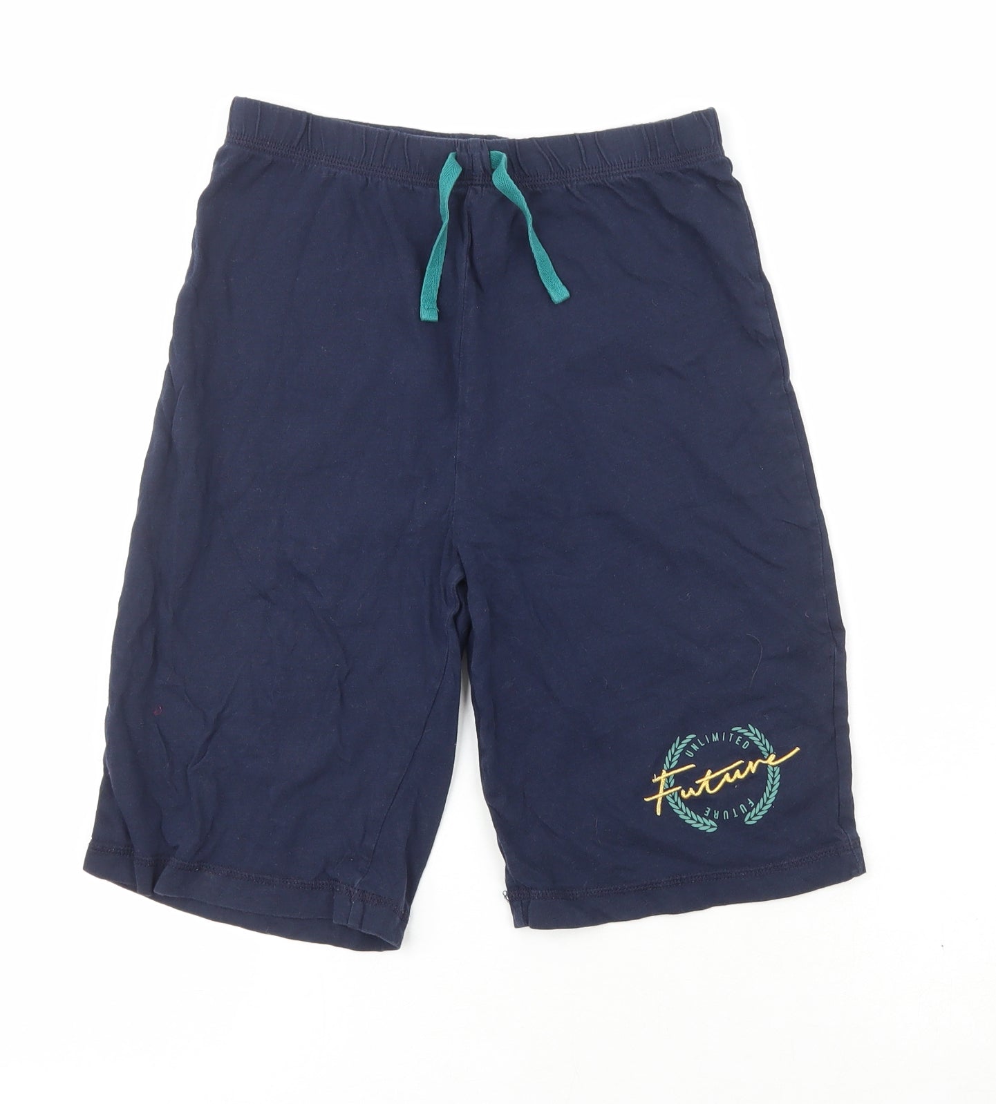 George Boys Blue  100% Cotton Sweat Shorts Size 11-12 Years  Regular  - Embroidered