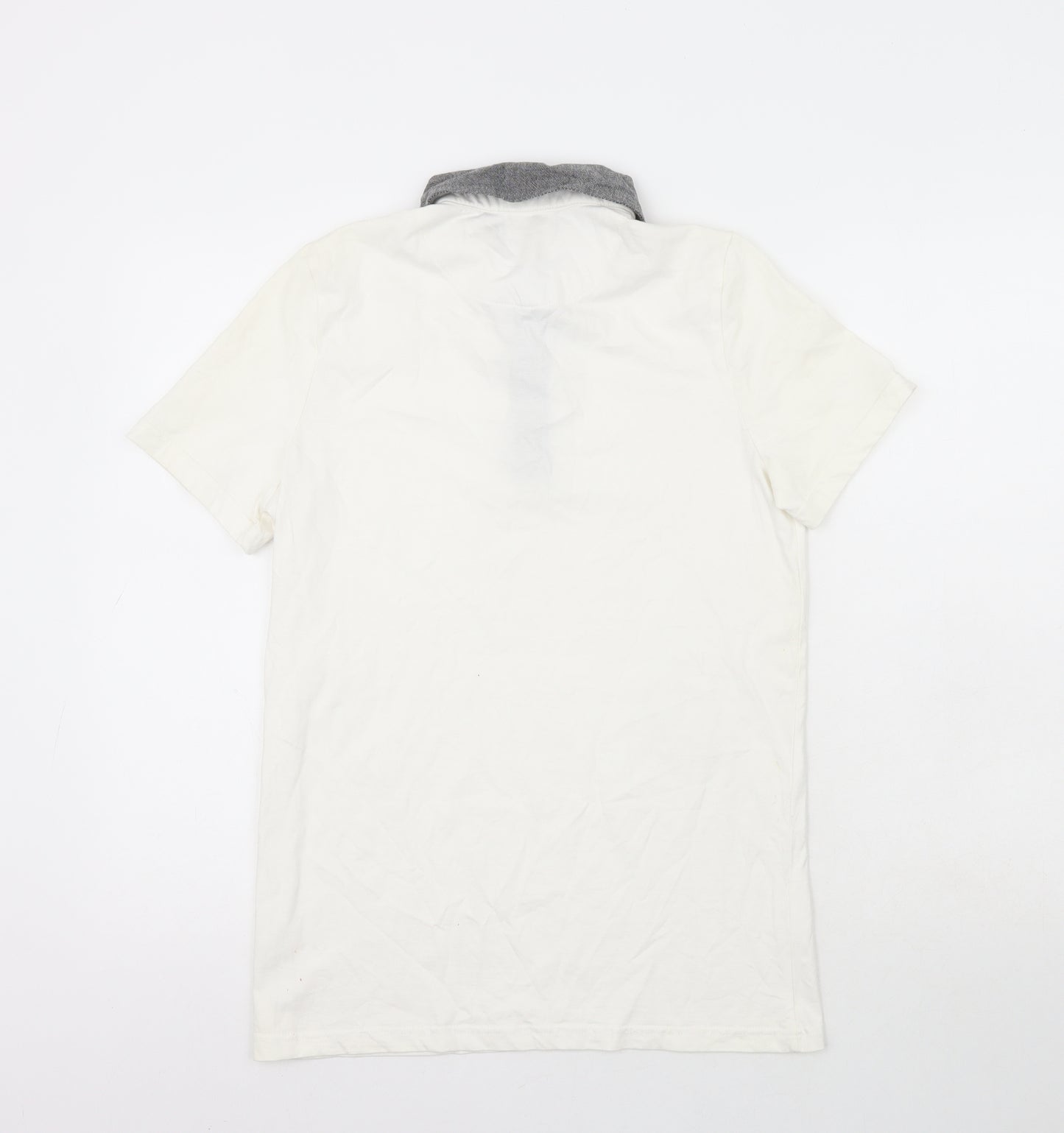 F&F Boys White  100% Cotton Pullover Polo Size 13-14 Years Collared