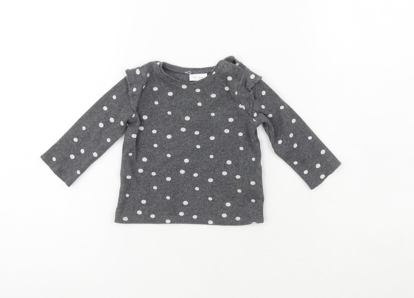 NEXT Boys Grey Polka Dot Cotton Pullover Jumper Size 3-6 Months