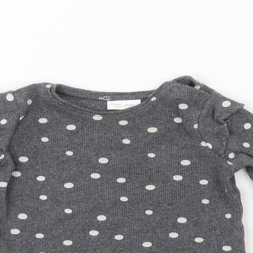 NEXT Boys Grey Polka Dot Cotton Pullover Jumper Size 3-6 Months